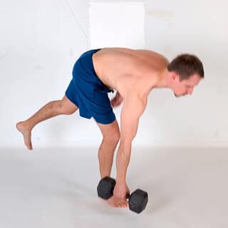 Single dumbbell one-leg clean