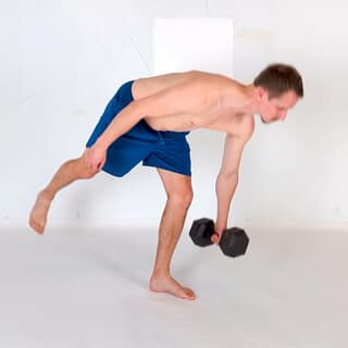 Single dumbbell one-leg deadlift