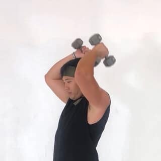 Dumbbell overhead triceps extension