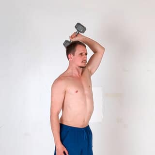 Single dumbbell overhead triceps extension