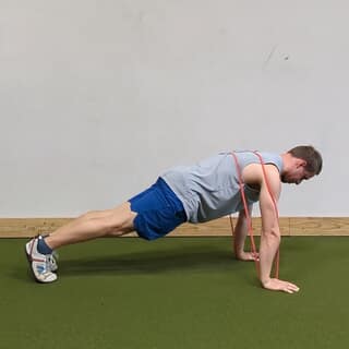 Band-resisted pushup