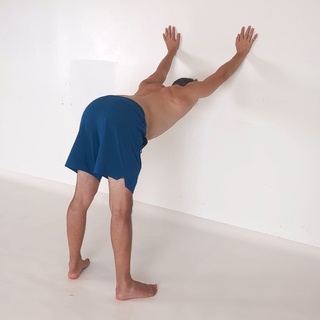 Wall shoulder flexion stretch