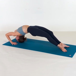 Straight legs neck bridge with hand support