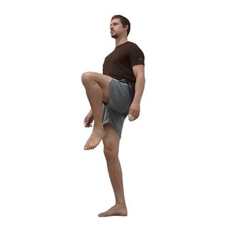 One leg knee up