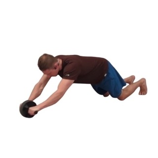 Knees ab wheel rollout