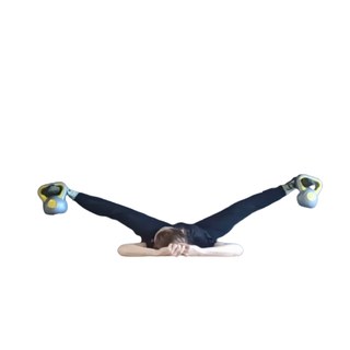 Weighted wall straddle stretch