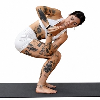 Revolved chair pose