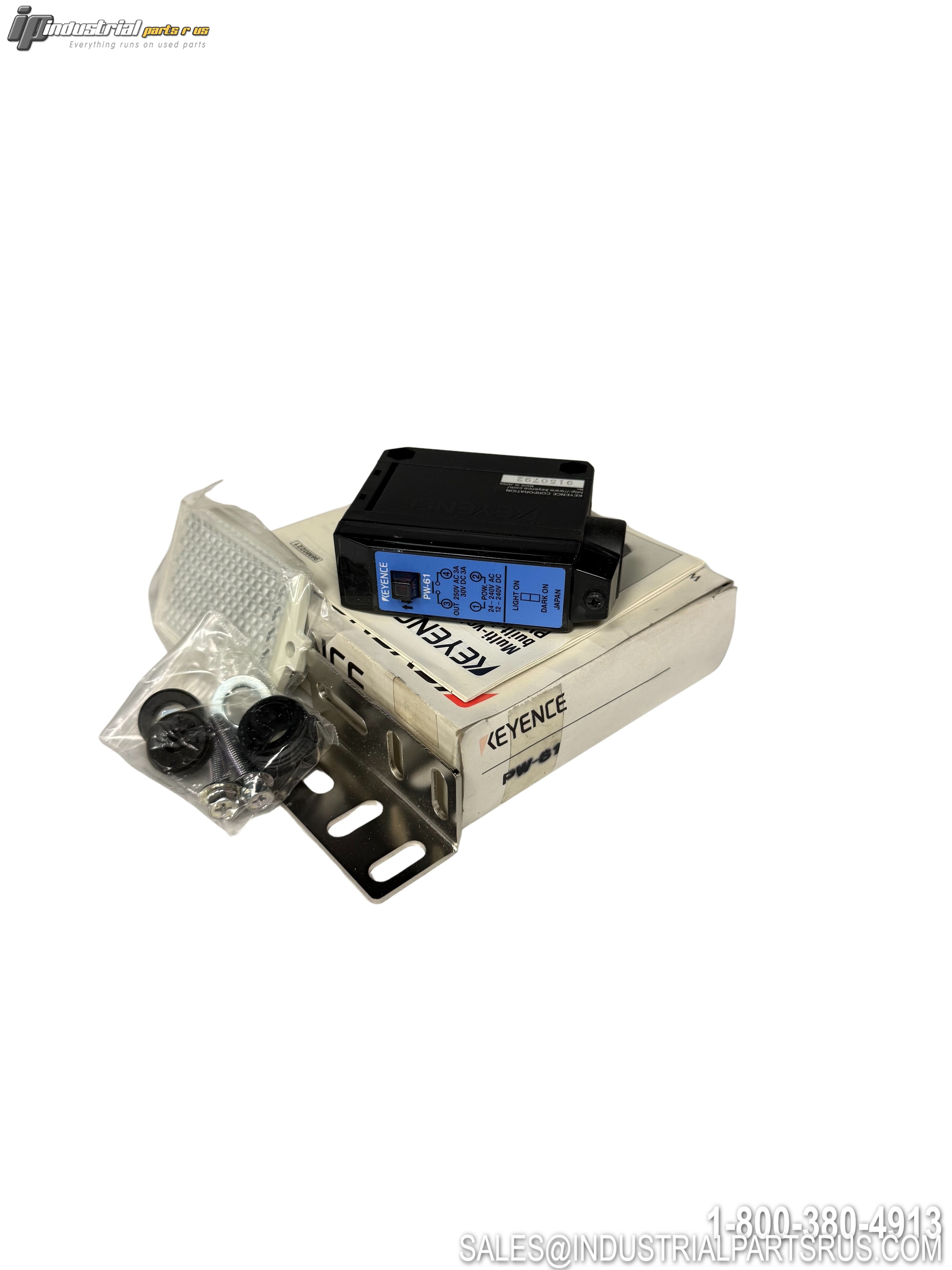 Keyence PW-61 Retro-Reflective Photoelectric Sensor NPN DC Multi-Voltage