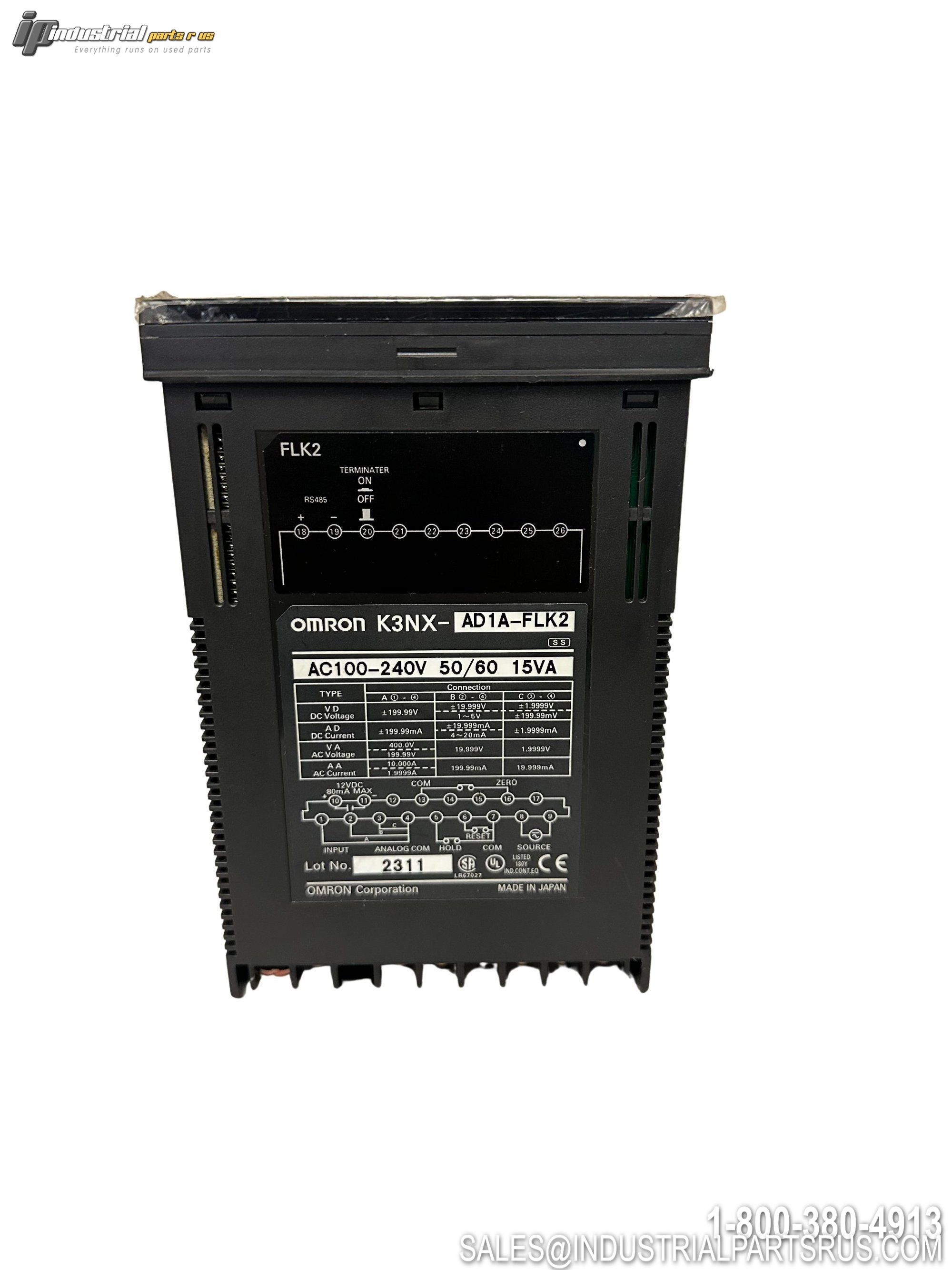 Omron K3NX-AD1A-FLK2 Process Meter DC Current Input RS-485 Panel Meter