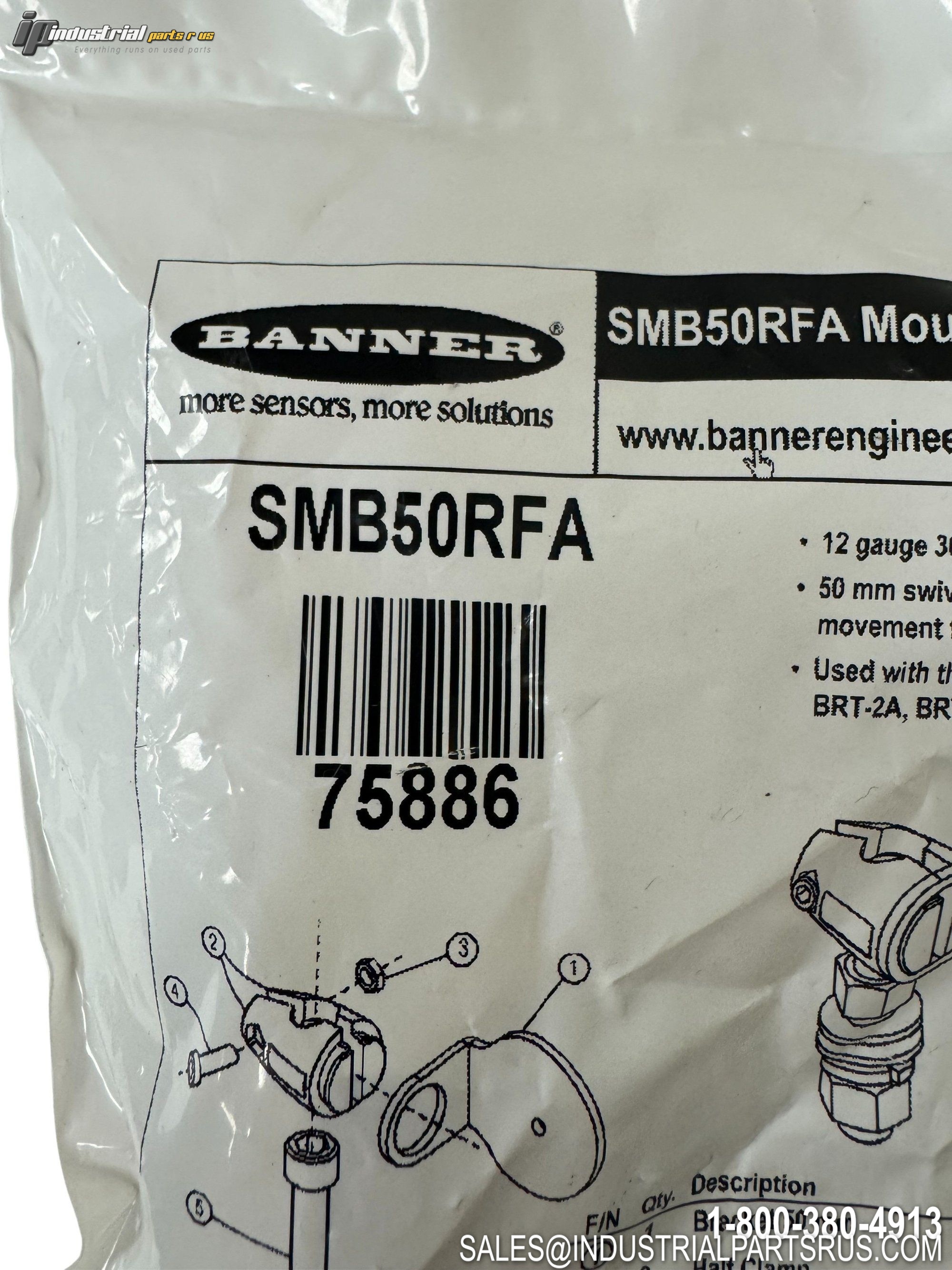 Banner SMB50RFA Swivel Bracket 50mm Reflector Screw Mount Photoelectric