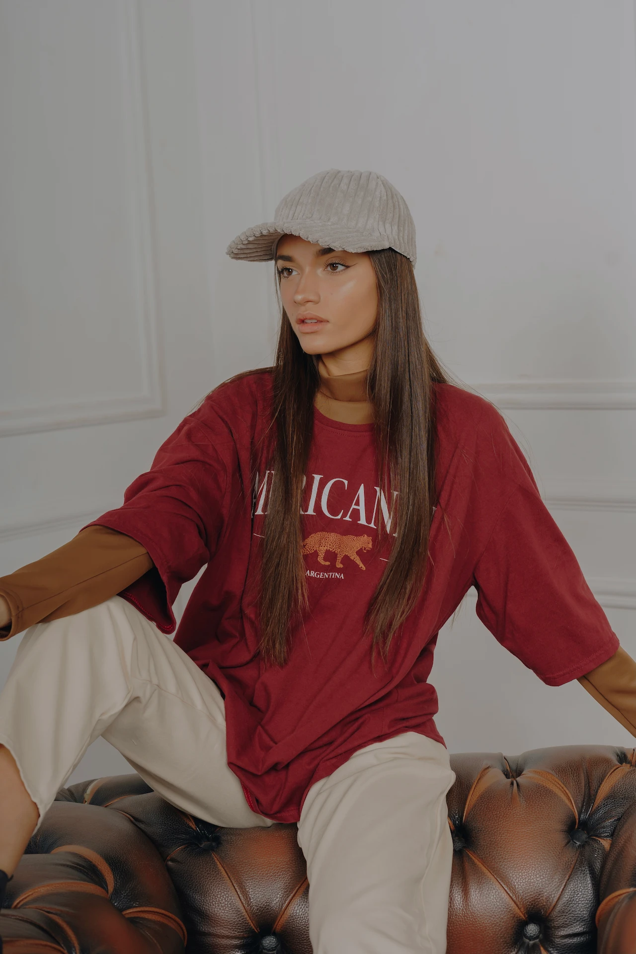 Camila Tessio modelando para American Mix