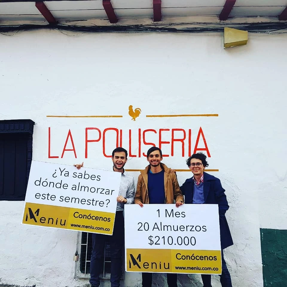 Camilo and his meniu cofoudners, on their first entrepeneurship.