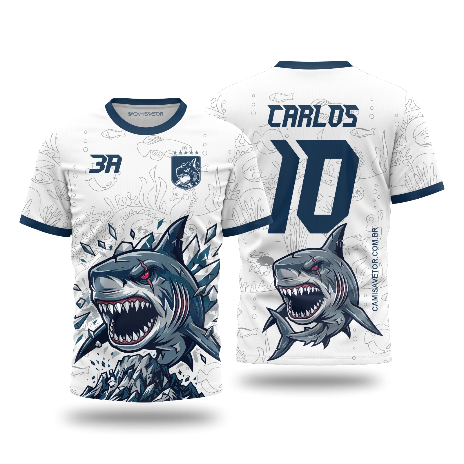Vetor Camisa Interclasse Tubarão 2 | Arte Editável Coreldraw