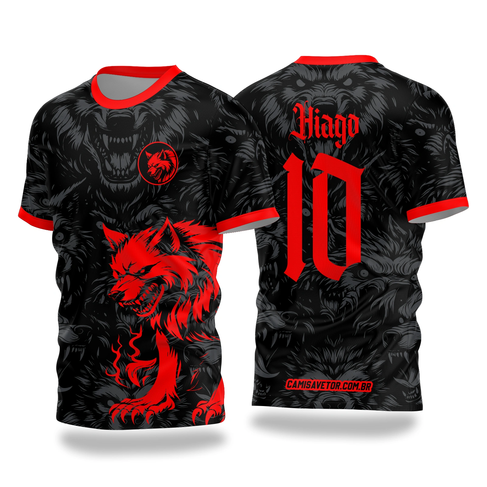 Vetor Camisa Interclasse Lobo | Arte Editável Coreldraw