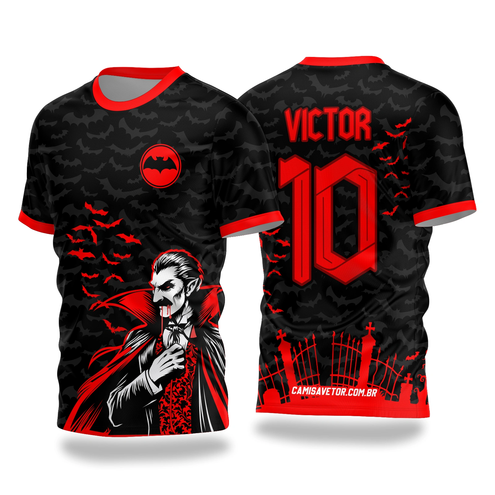 Vetor Camisa Interclasse Drácula | Arte Editável Coreldraw