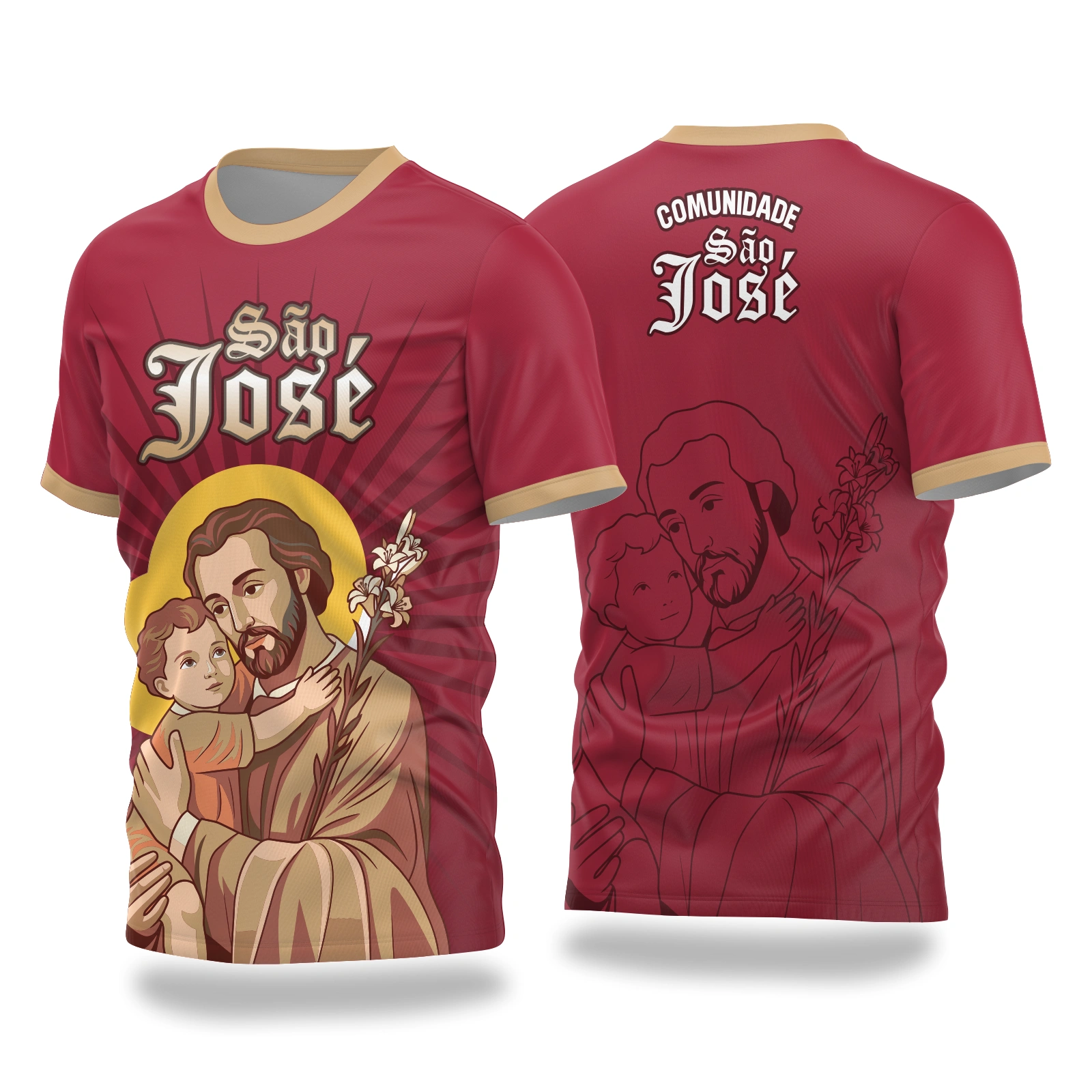 Vetor Camisa São José Católica | Arte Editável Coreldraw