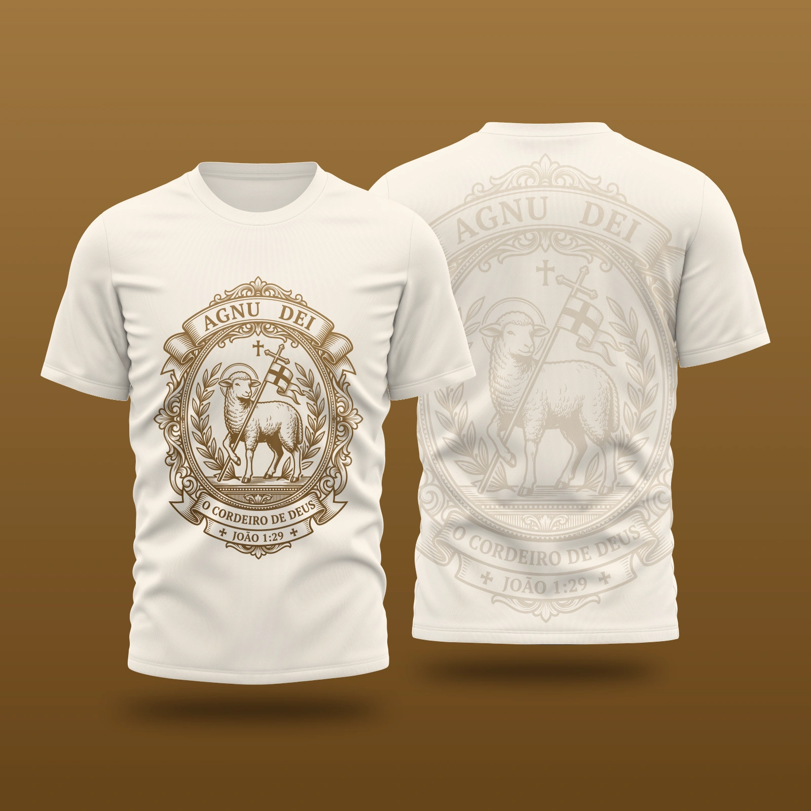 Vetor Camisa Católica Cordeiro de Deus | Arte Editável Coreldraw