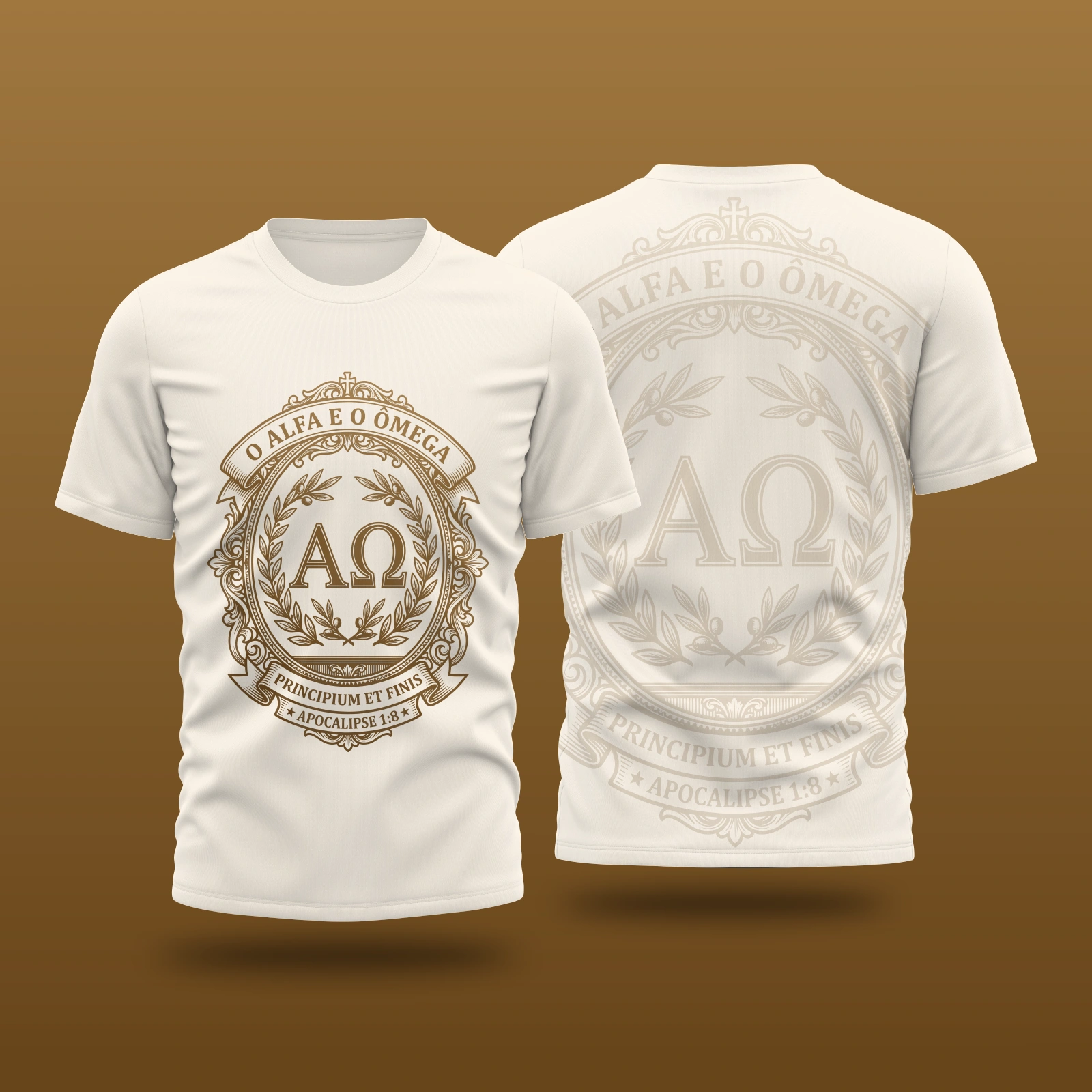 Vetor Camisa Cristã Alfa e Ômega | Arte Editável Coreldraw