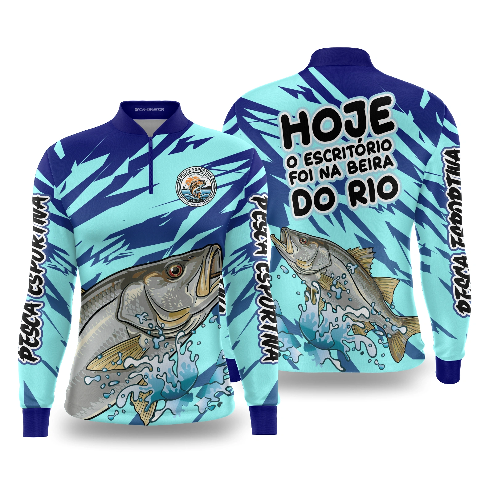 Vetor Camisa Pesca Esportiva Robalo | Arte Editável Coreldraw