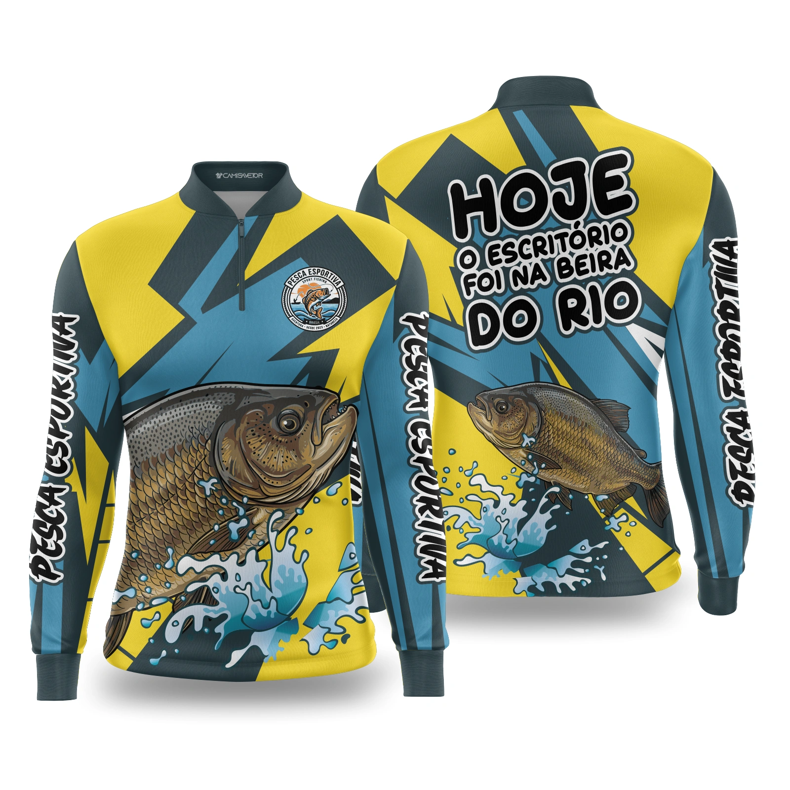 Vetor Camisa Pesca Esportiva Tambaqui | Arte Editável Coreldraw