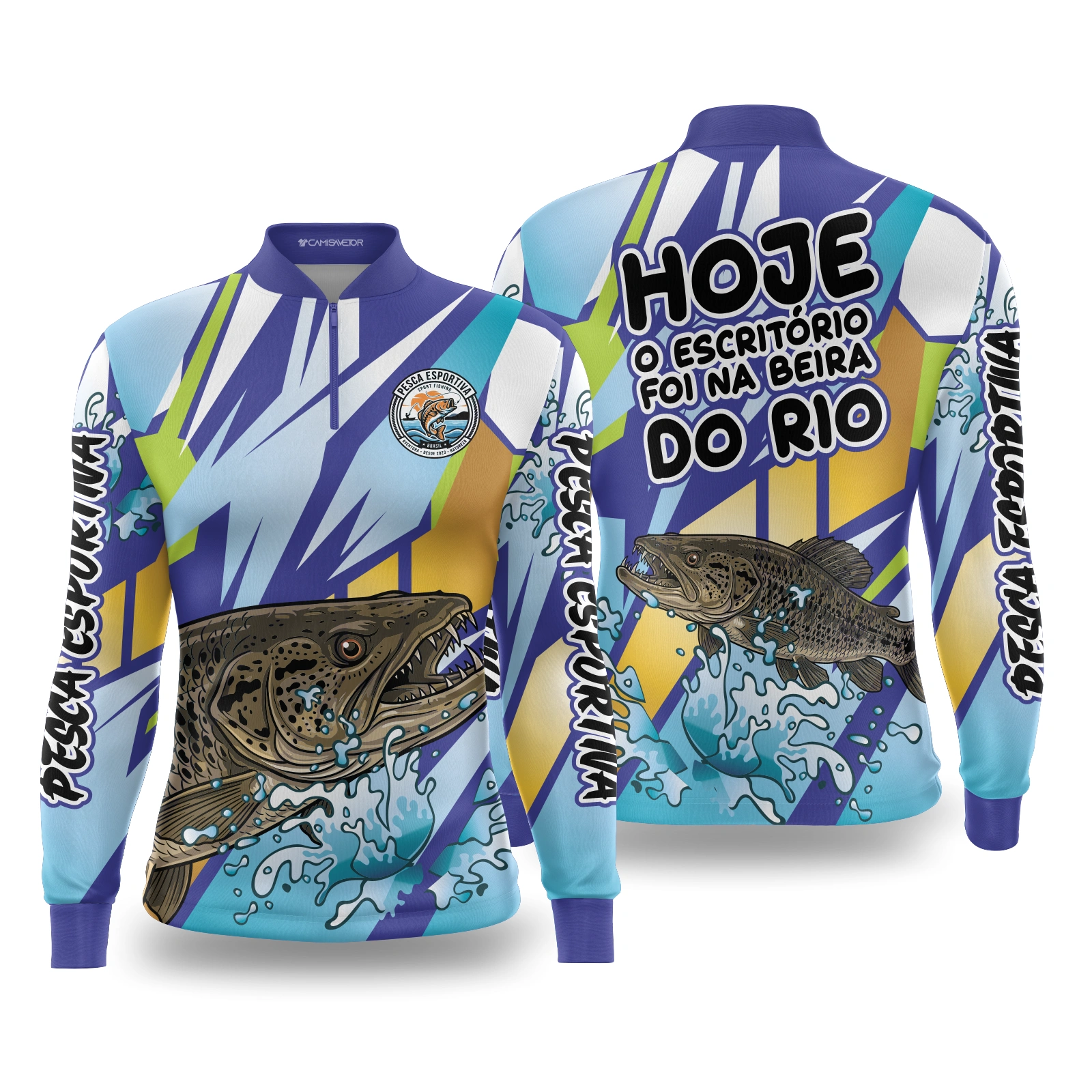 Vetor Camisa Pesca Esportiva Traíra | Arte Editável Coreldraw
