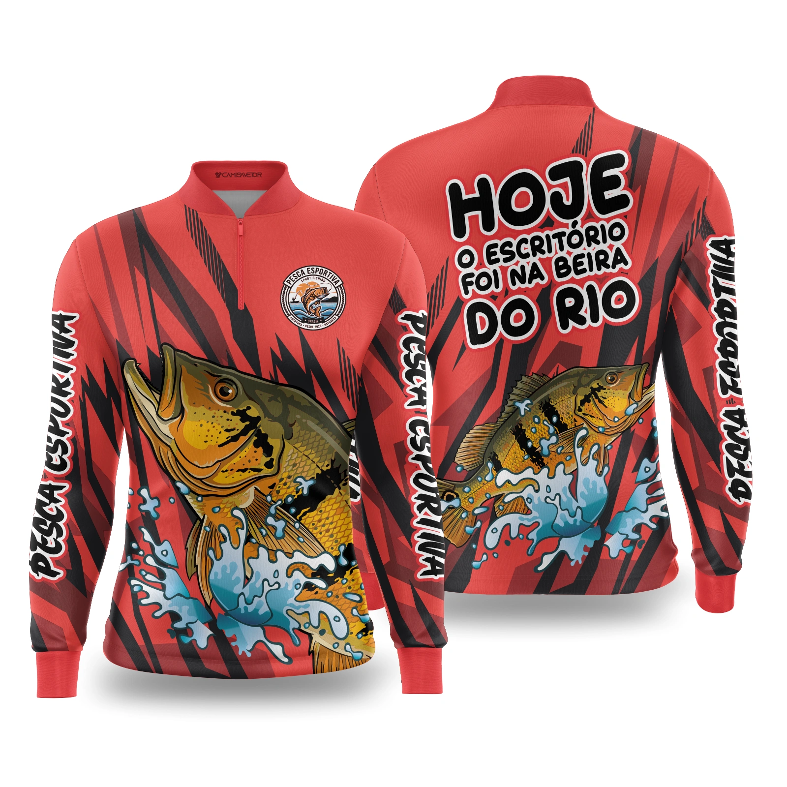 Vetor Camisa Pesca Esportiva Tucunaré | Arte Editável Coreldraw