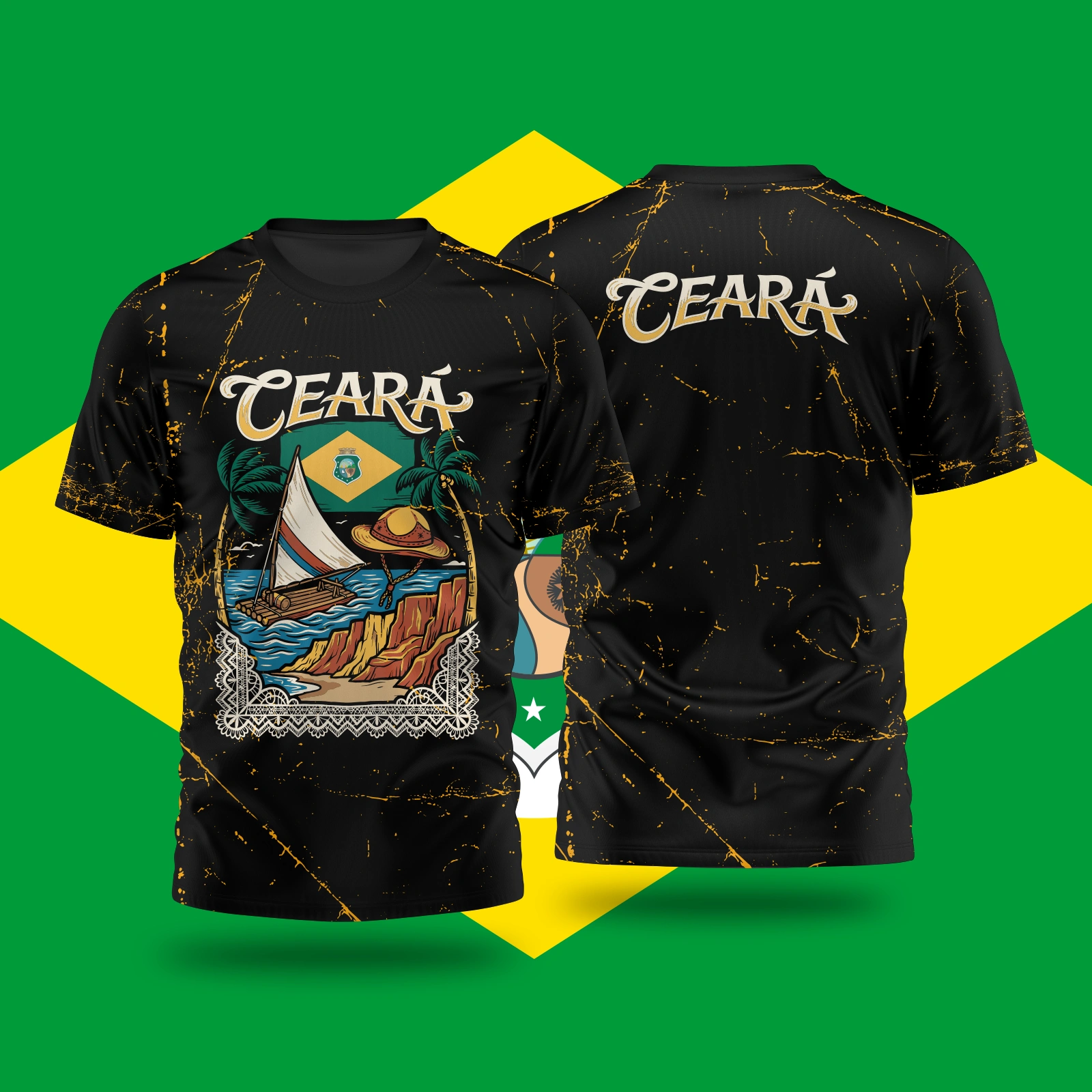 Estampa Camisa Vetor Estado do Ceará | Arte Editável Coreldraw