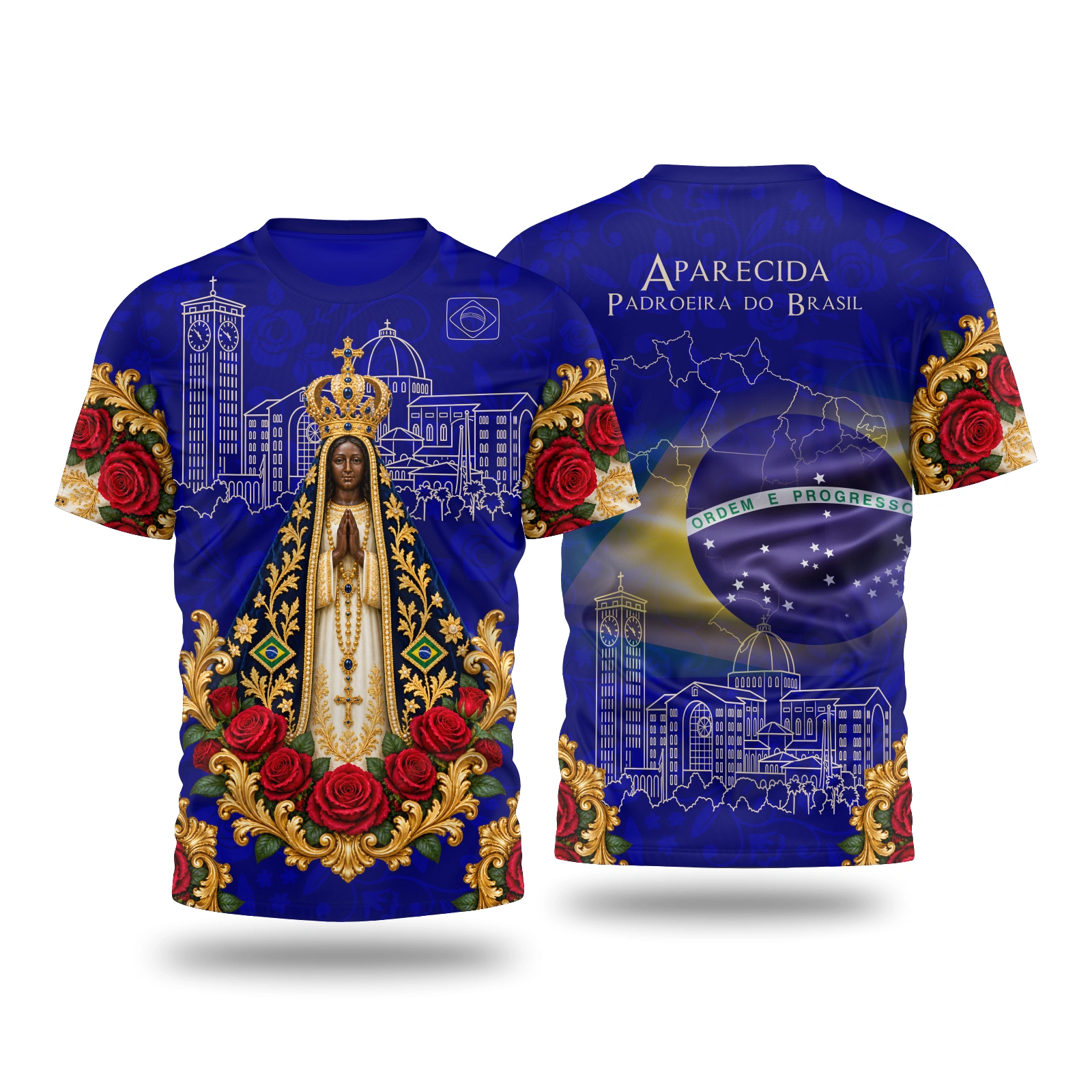 Arte Camisa Vetor Aparecida Padroeira do Brasil | Editável Coreldraw