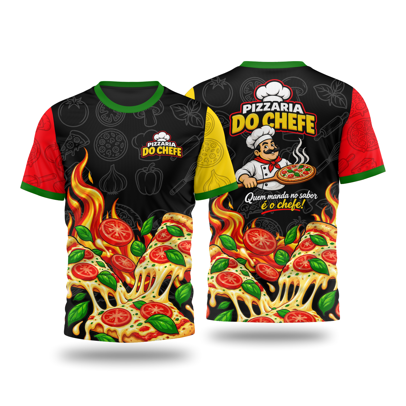 Vetor Camisa Pizzaria do Chefe | Arte Editável Coreldraw