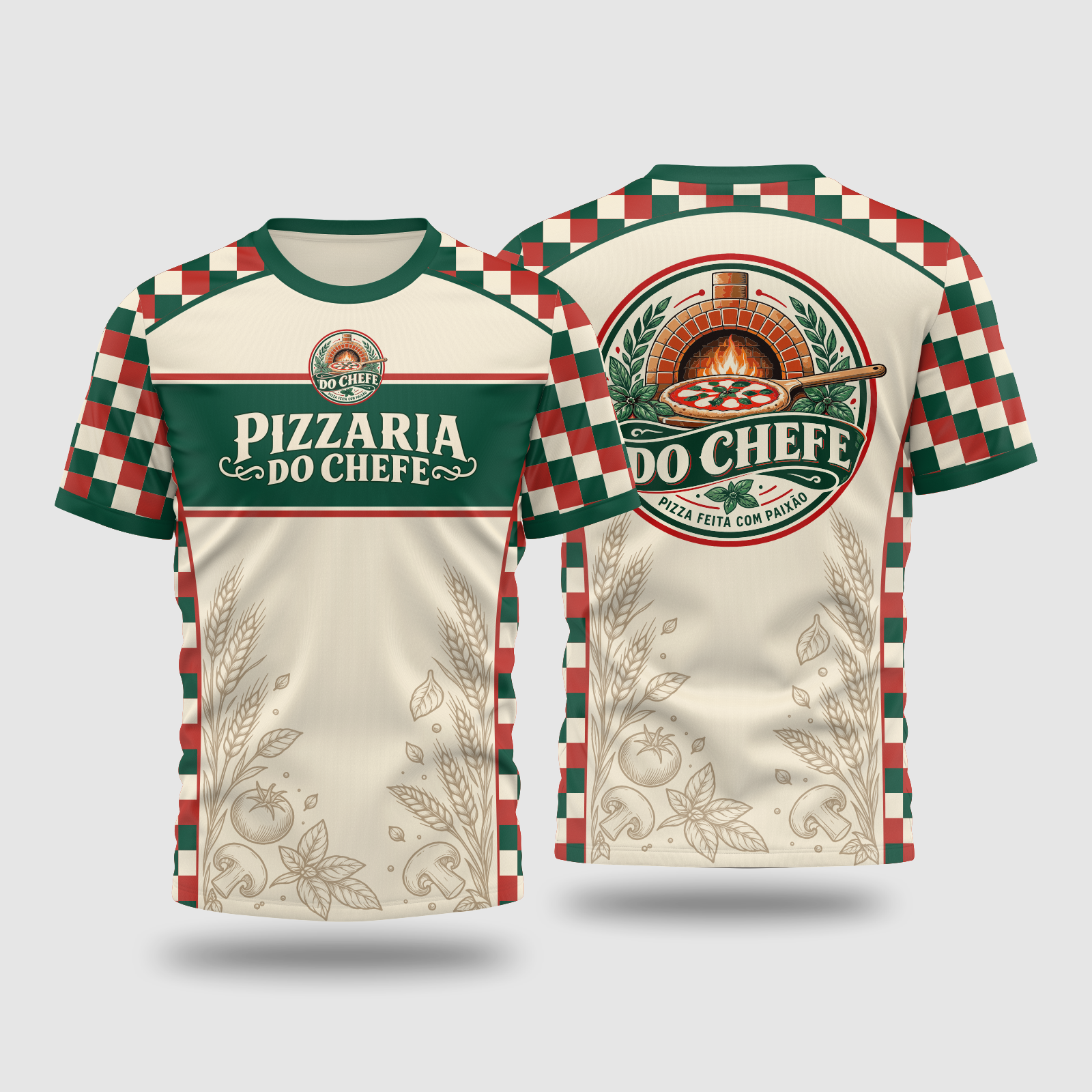 Vetor Camisa Pizzaria do Chefe 2 | Arte Editável Coreldraw