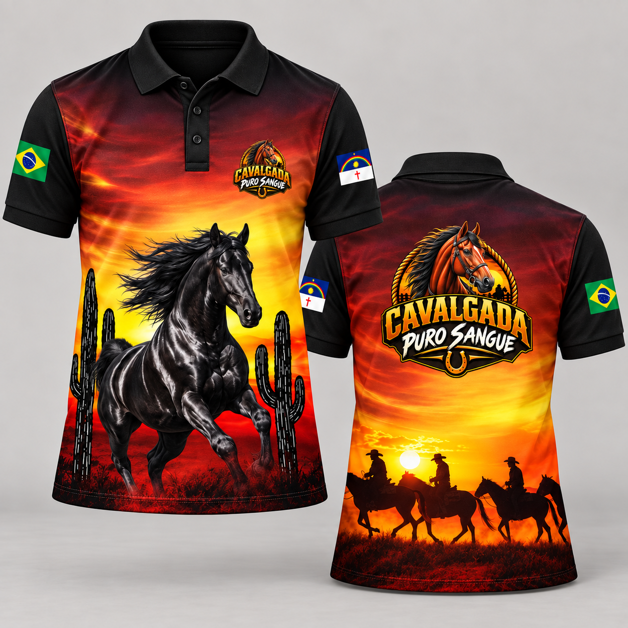 Vetor Camisa Cavalgada Puro Sangue | Arte Editável Coreldraw