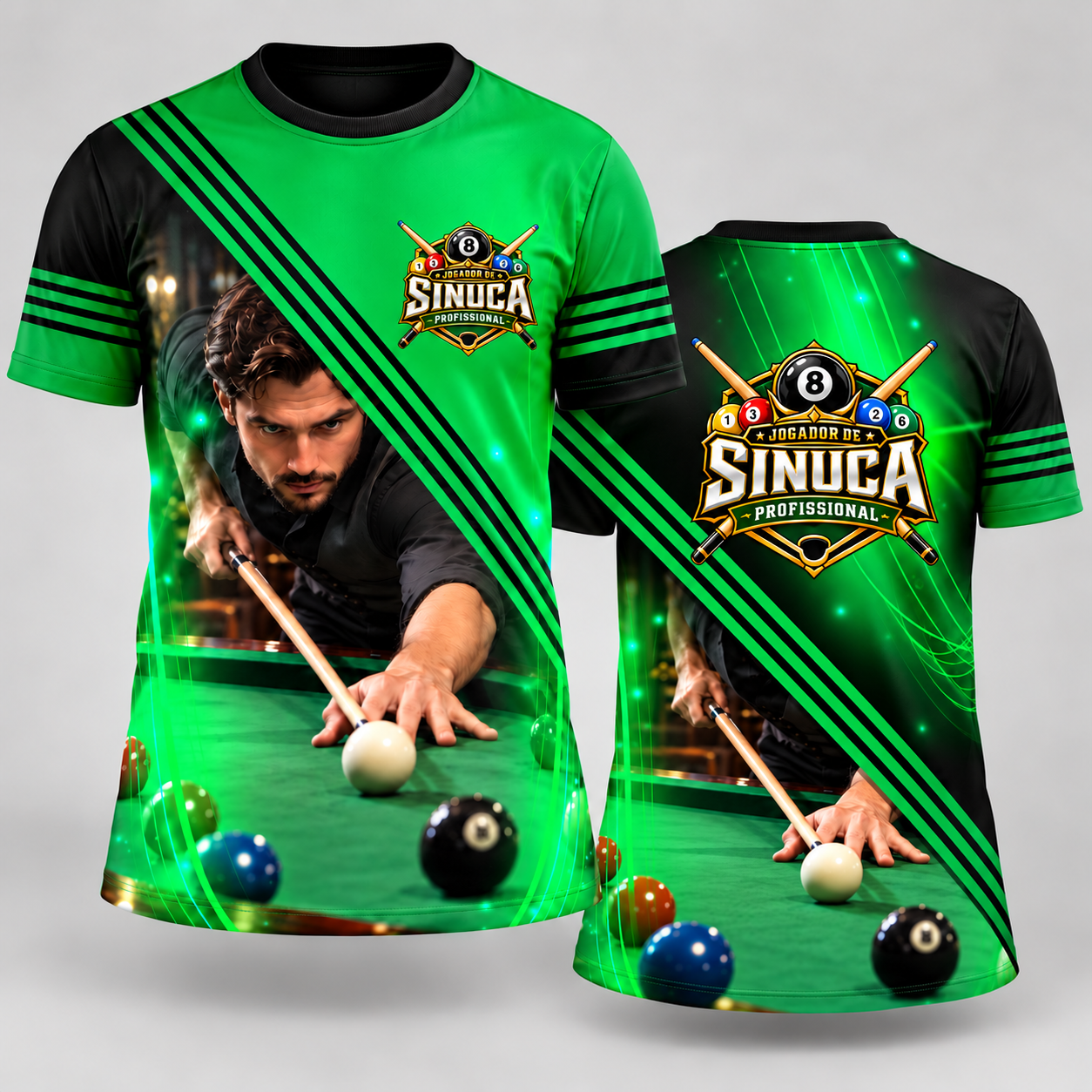 Vetor Camisa Jogador de Sinuca Profissional | Arte Editável Coreldraw