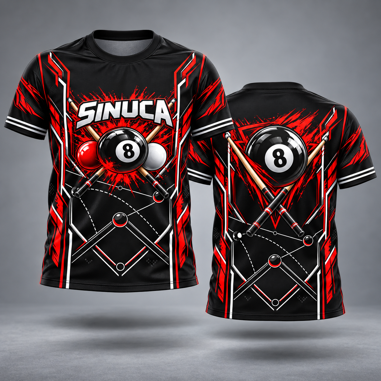 Vetor Camisa Sinuca 4 | Arte Editável Coreldraw e Sublimação