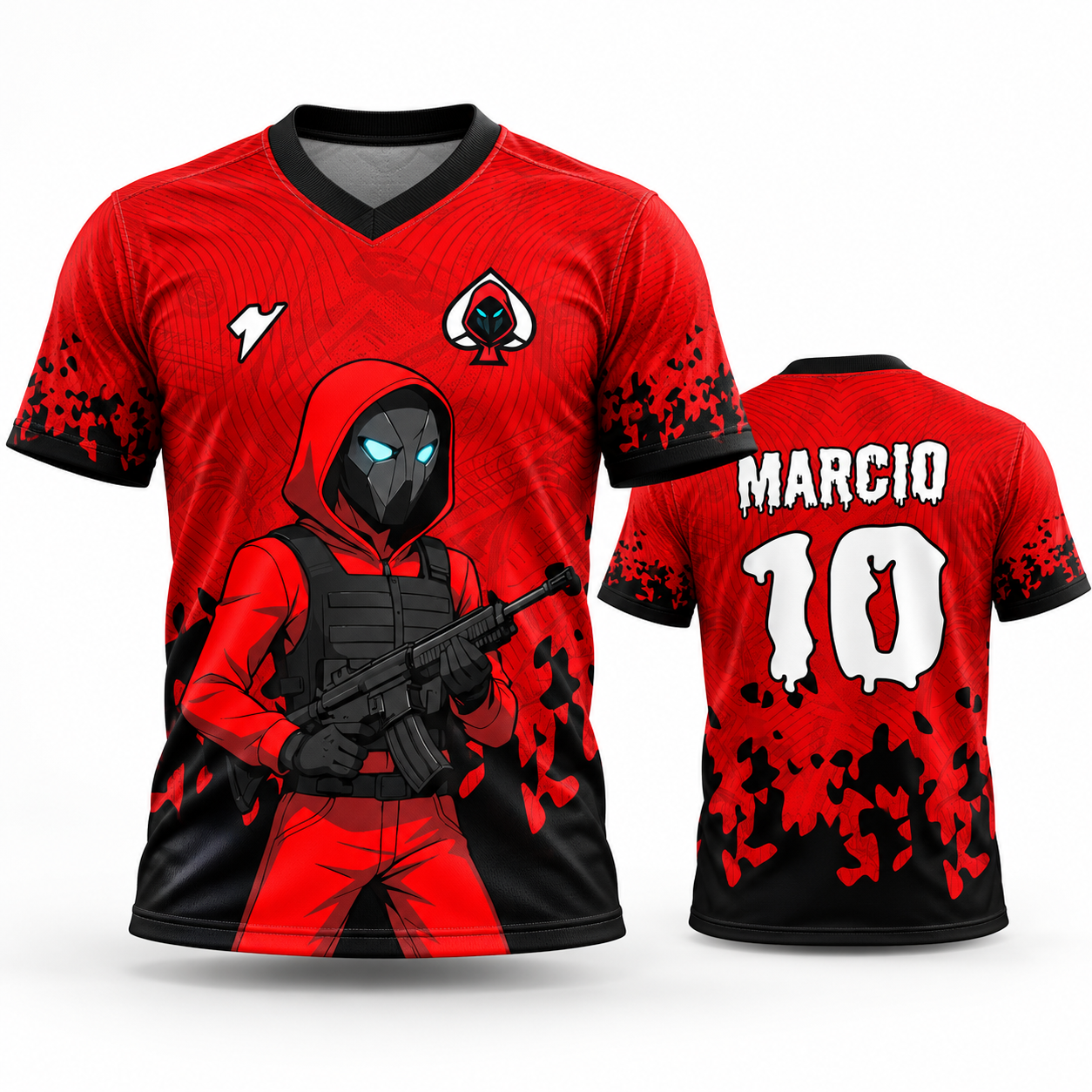 Vetor Camisa Interclasse Vigilante Red | Arte Editável Coreldraw