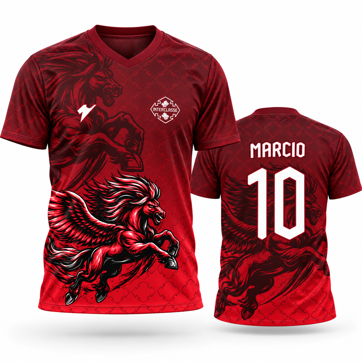 Vetor Premium Interclasse Pegazus Red para Camisa - Arte Editável
