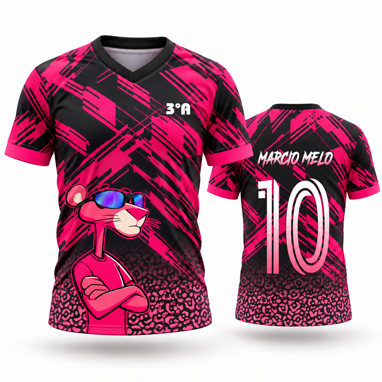 Vetor Camisa Pantera Cor de Rosa 2 Interclasse | Arte Editável Coreldraw