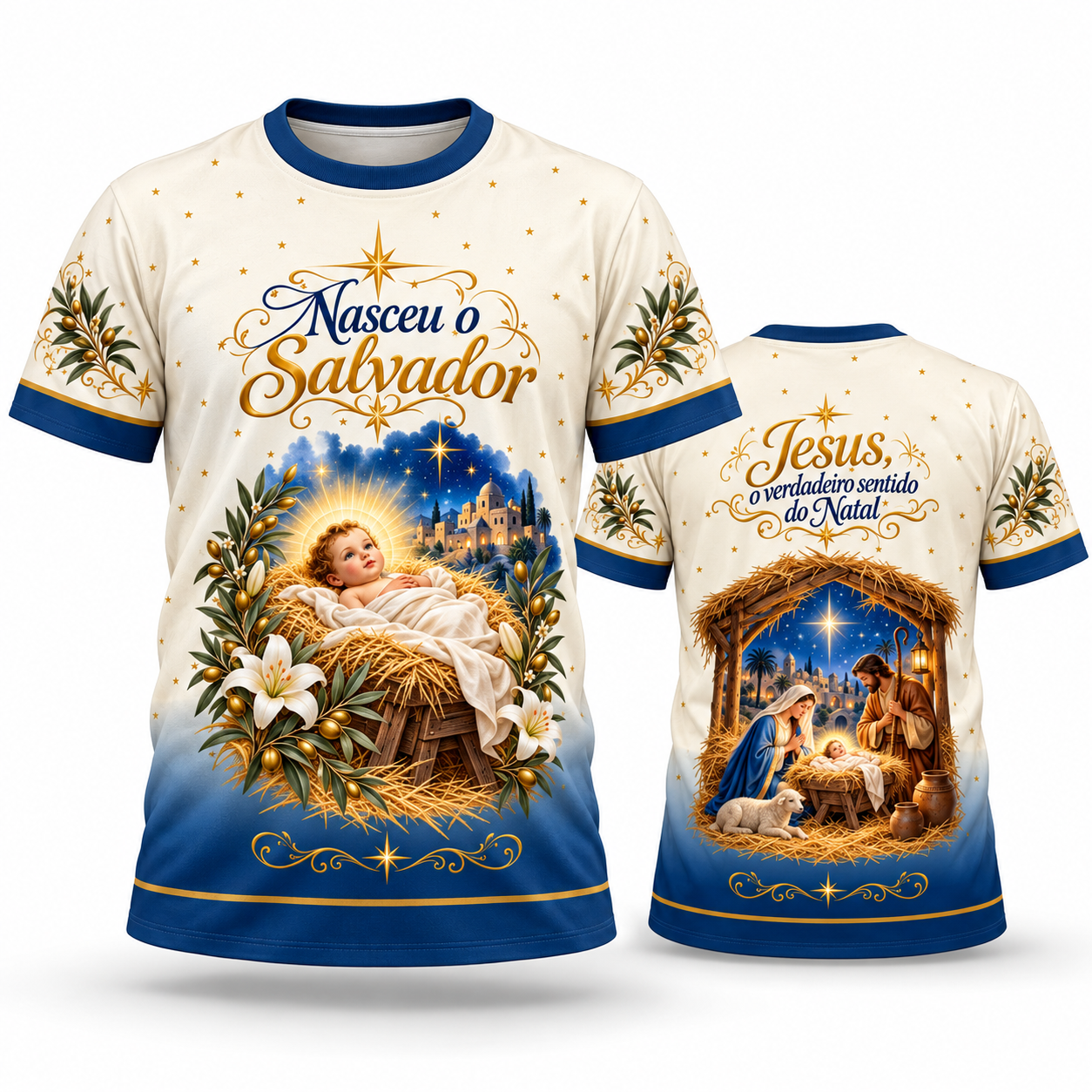 Vetor Camisa Nasceu o Salvador | Arte Editável Coreldraw