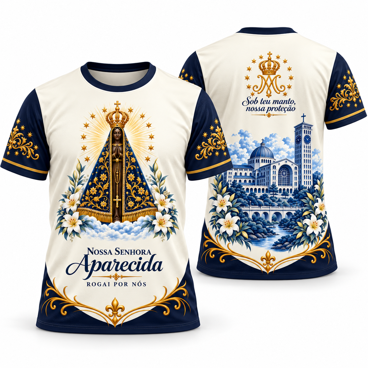 Vetor Camisa Nossa Senhora Aparecida Rogai por Nós | Arte Coreldraw