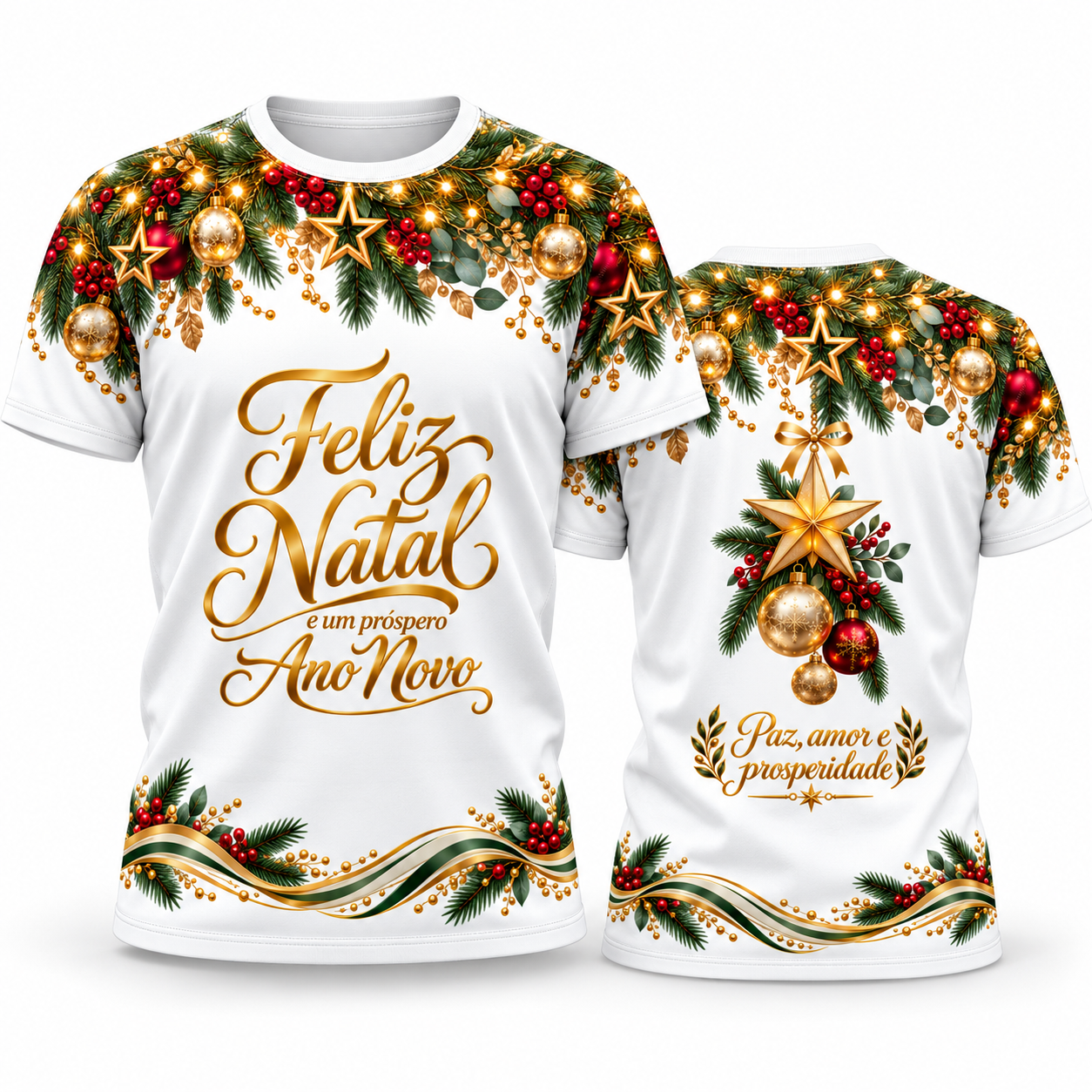 Vetor Camisa Arte Feliz Natal e Ano Novo | Arte Editável Coreldraw