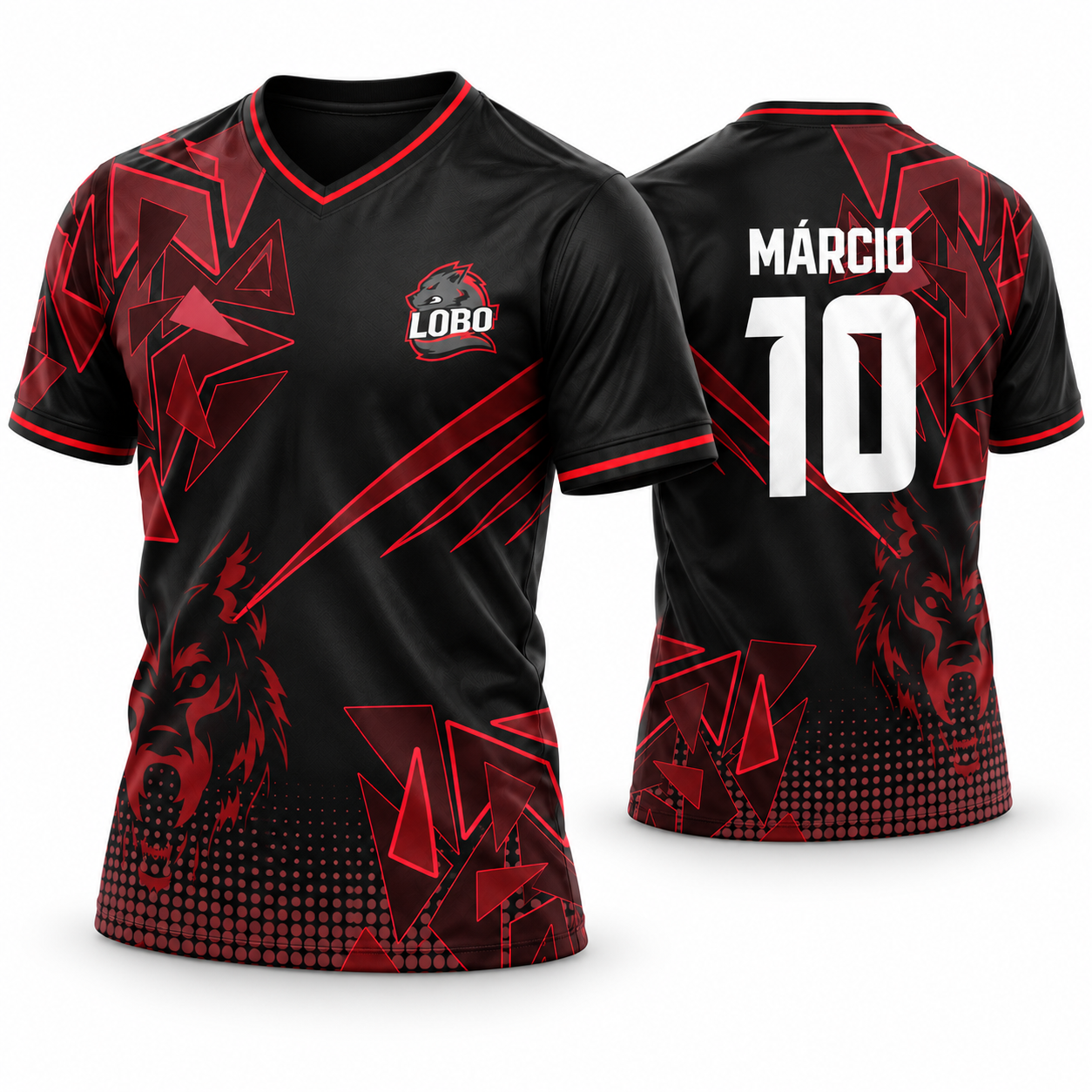 Estampa Interclasse Lobo Red | Vetor Editável para Camisa