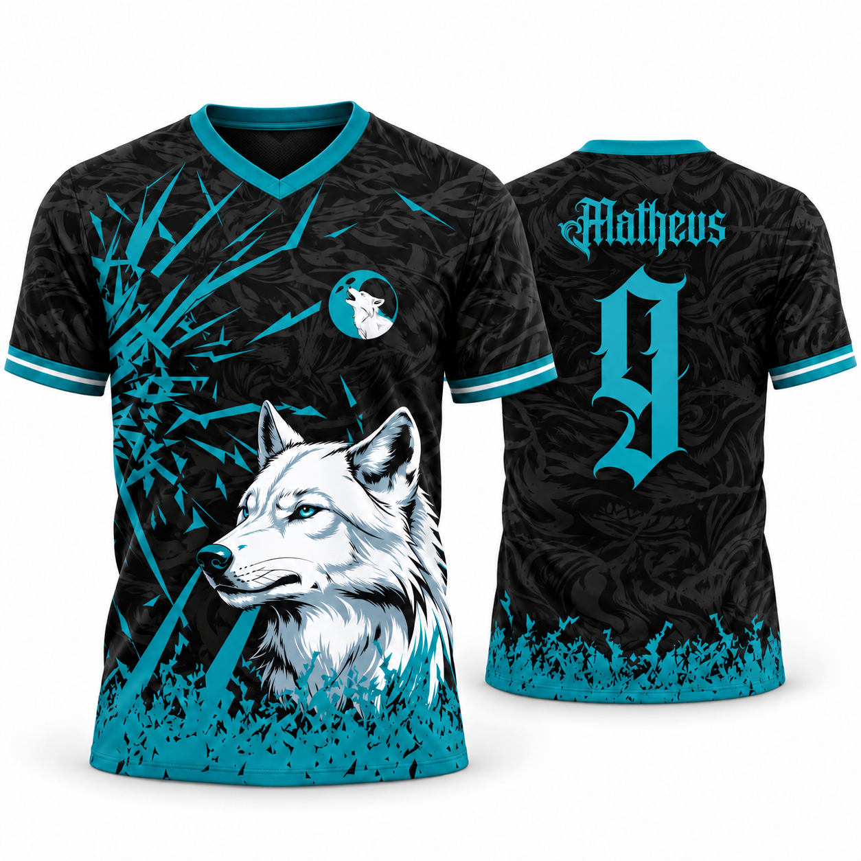 Estampa Interclasse Lobo Branco | Vetor Editável para Camisa
