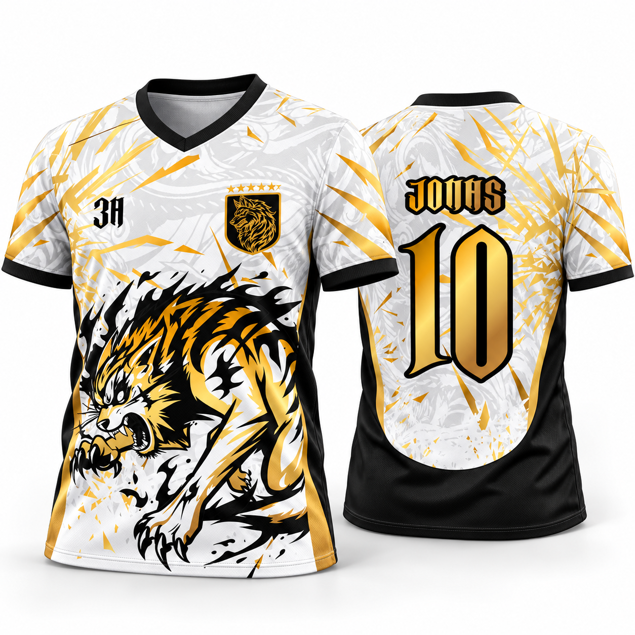 Estampa Interclasse Lobo Gold | Vetor Editável para Camisa