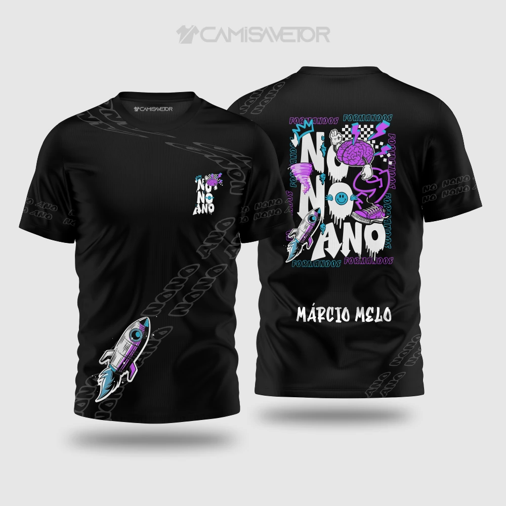 VETOR PREMIUM CAMISA 9º ANO FOGUETE EXCLUSIVO | ARTE EDITÁVEL FORMATURA