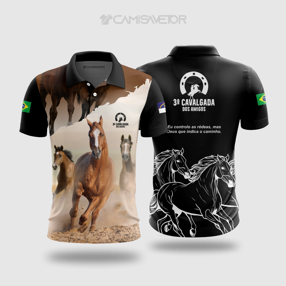 VETOR PREMIUM EDITÁVEL: 3ª CAVALGADA DOS AMIGOS - ESTAMPA PARA CAMISETAS