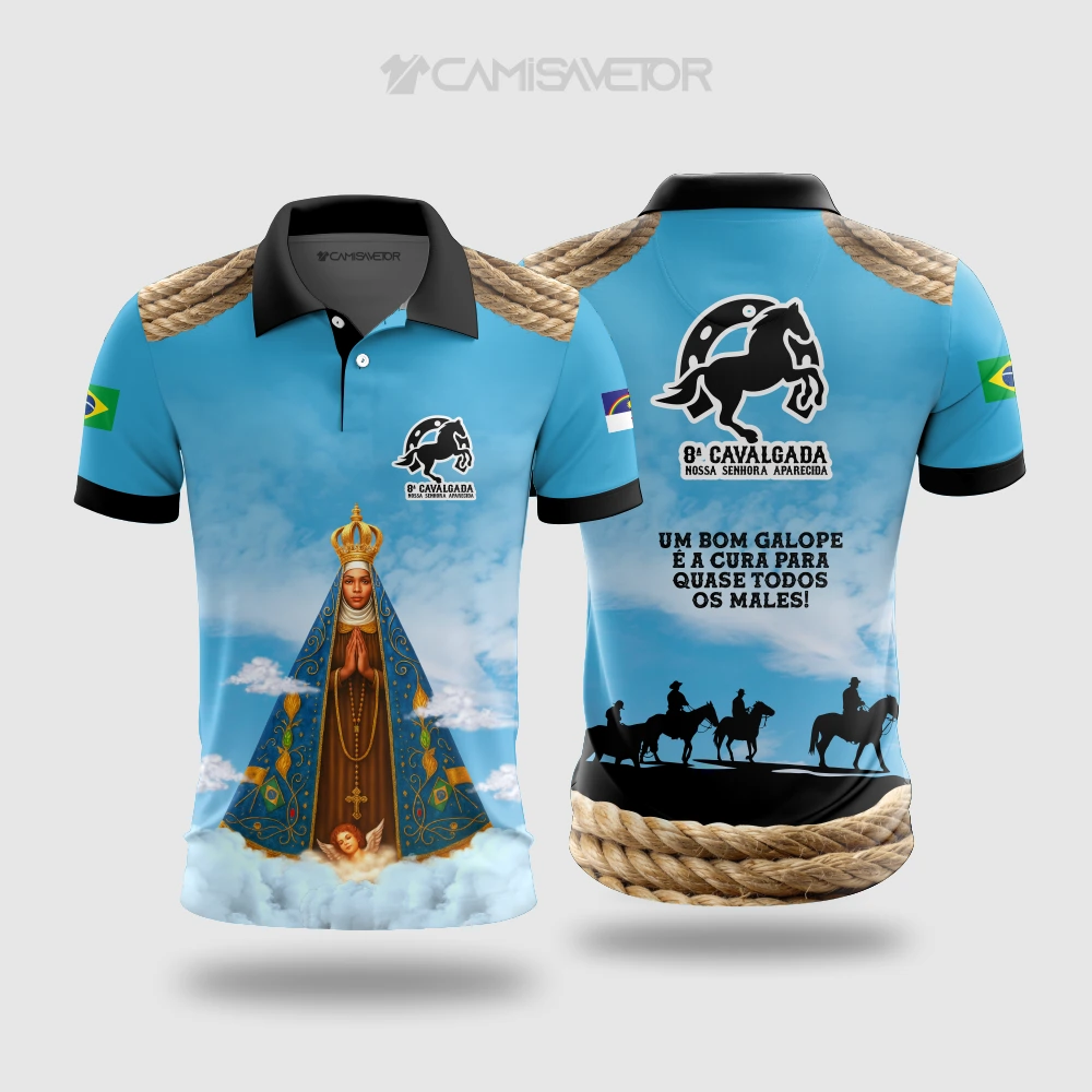 VETOR PREMIUM EDITÁVEL: 8ª CAVALGADA NOSSA SENHORA APARECIDA PARA ESTAMPA