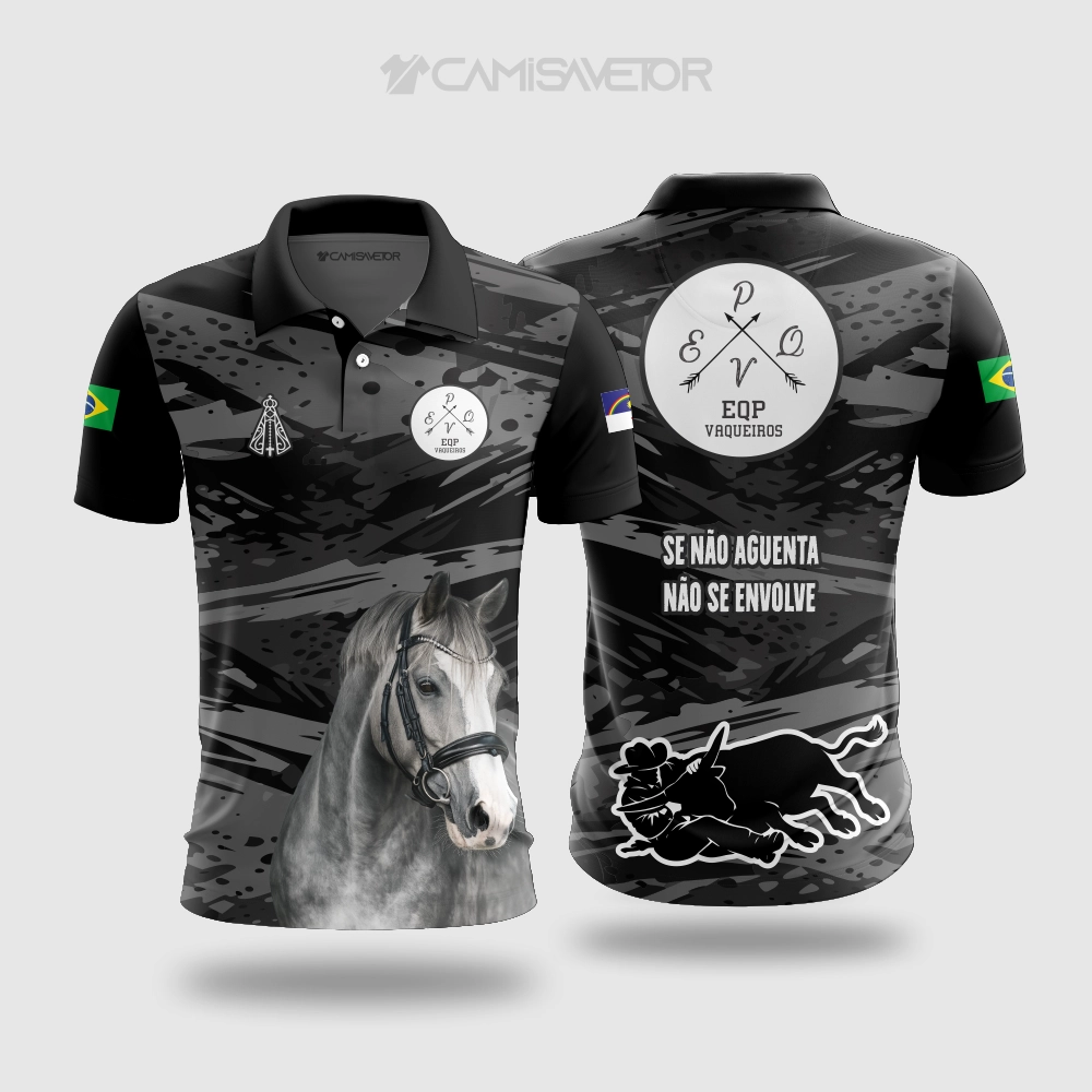 VETOR PREMIUM EQUIPE VAQUEIROS - ARTE EDITÁVEL PARA ESTAMPARIA