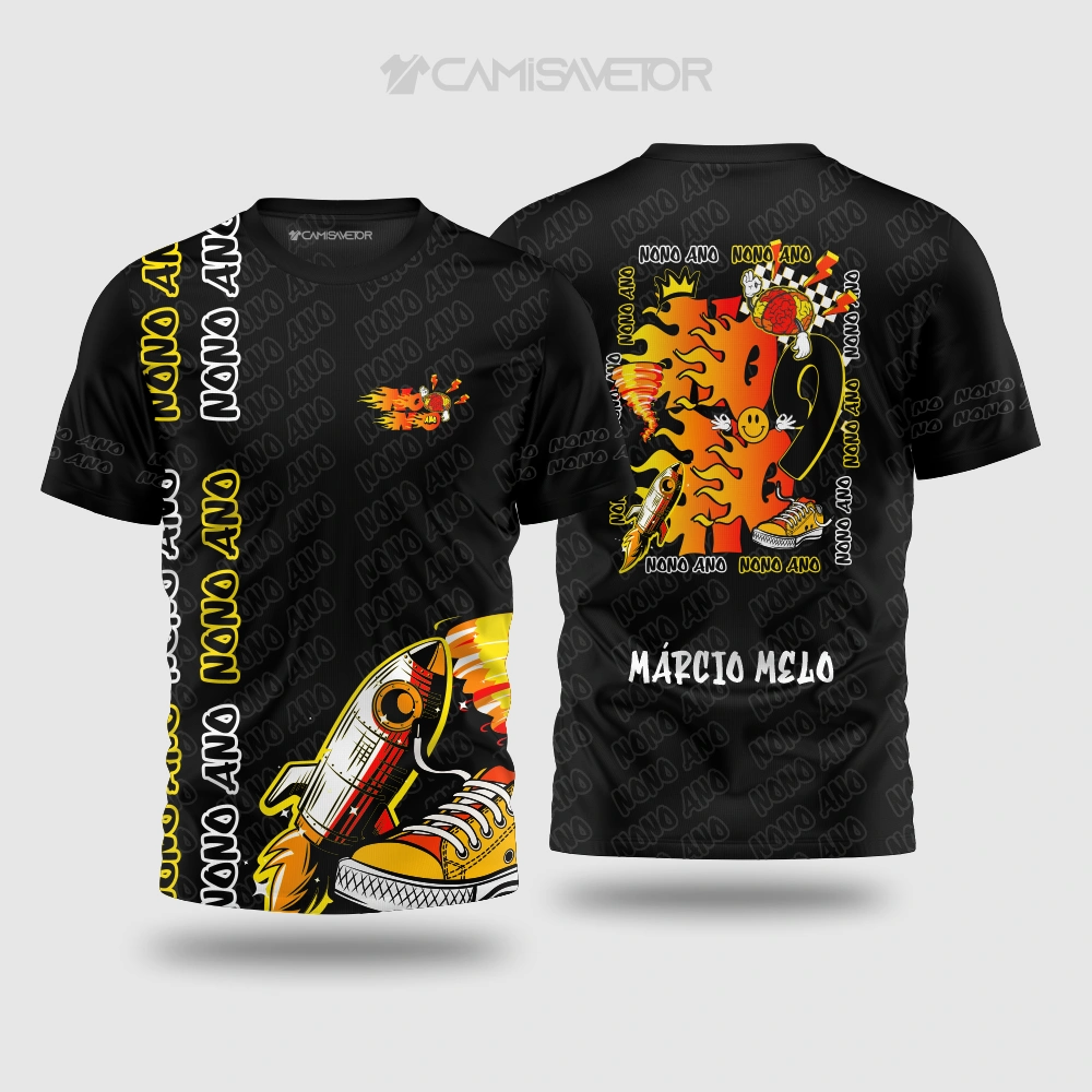 VETOR PREMIUM NONO ANO FIRE: ESTAMPA EXCLUSIVA E EDITÁVEL PARA CAMISETAS