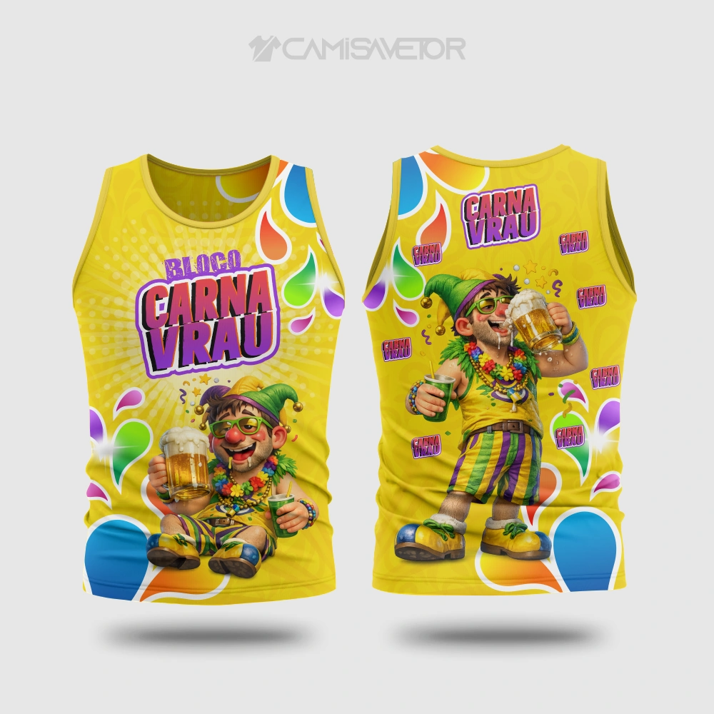 VETOR PREMIUM BLOCO CARNAVRAU 1 - ARTE DE CARNAVAL EDITÁVEL PARA ESTAMPARIA