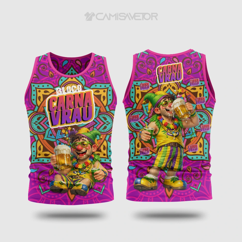 VETOR PREMIUM BLOCO CARNAVRAL 4 | ARTE EDITÁVEL PARA ESTAMPARIA DE CARNAVAL