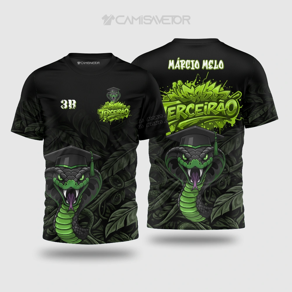VETOR PREMIUM TERCEIRÃO COBRA: ARTE EDITÁVEL PARA ESTAMPARIA EXCLUSIVA